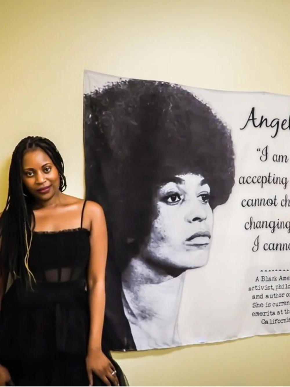 Angela Davis Quote Wall Art Poster - Black & White